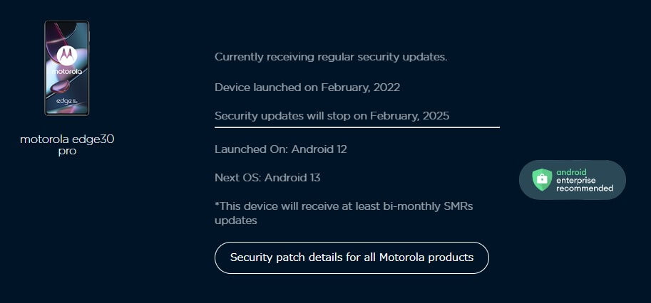 Motorola edge 30 proのアップデート情報