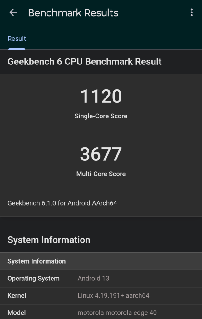 Motorola edge 40 CPU