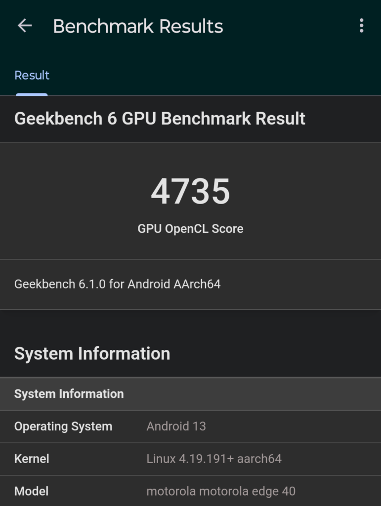 Motorola edge 40 GPU性能