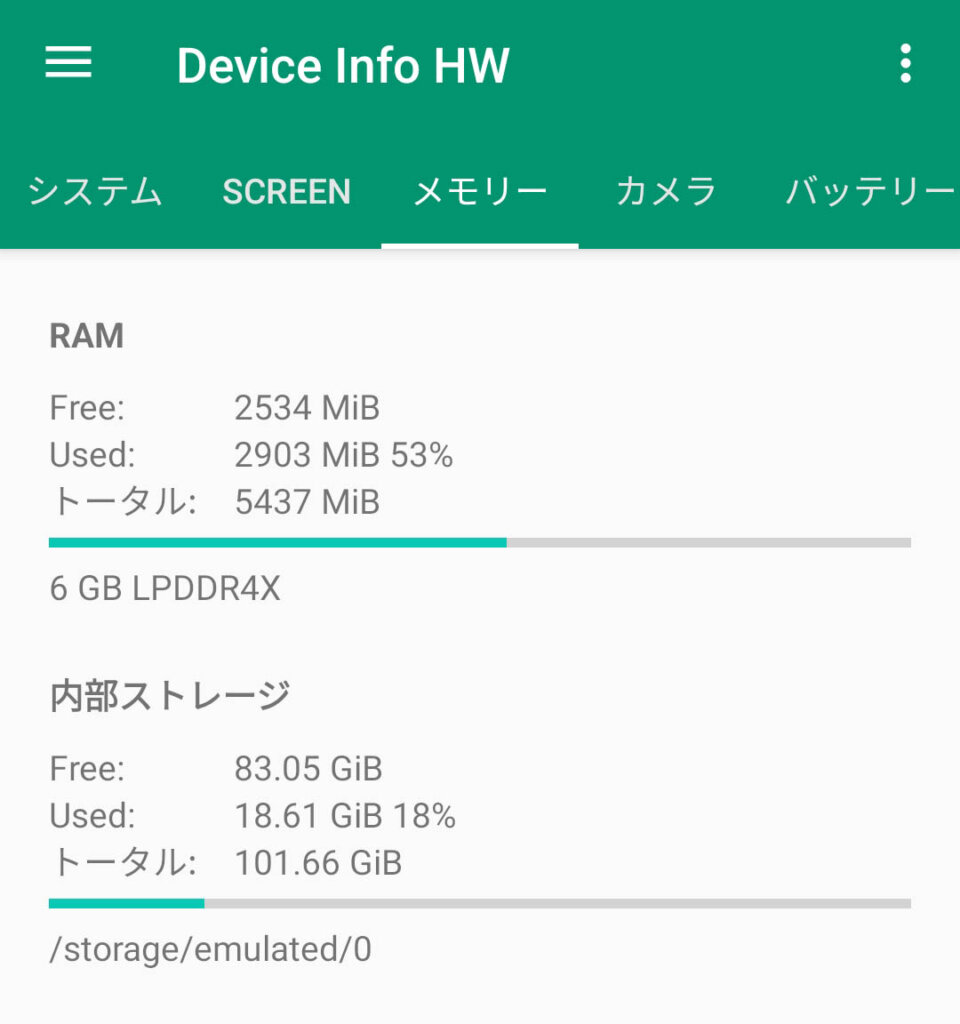 メモリ使用量2